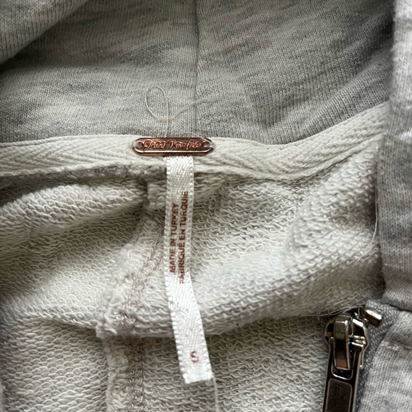 Free People Distressed Crop Zip Up Hoodie - Picture 4 of 4